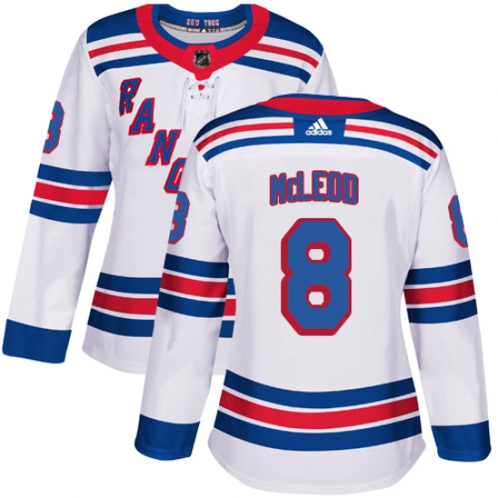 Women's Adidas New York Rangers #8 Cody McLeod Authentic White Away NHL Jersey - Ujersey
