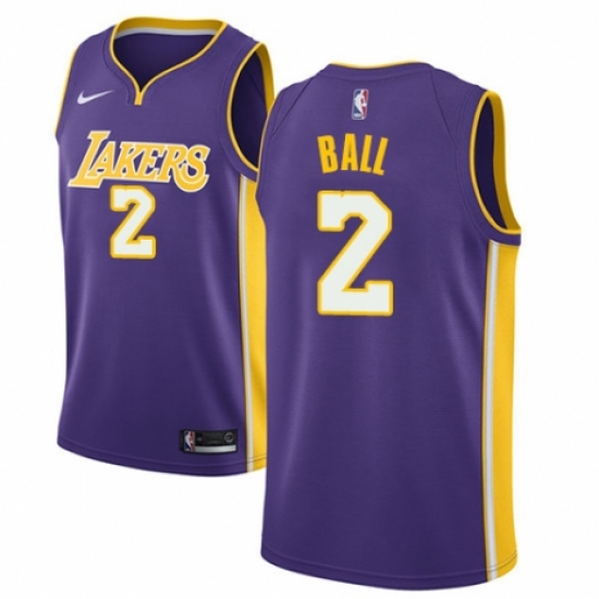 Youth Nike Los Angeles Lakers #2 Lonzo Ball Authentic Purple NBA Jersey - Icon Edition - Ujersey