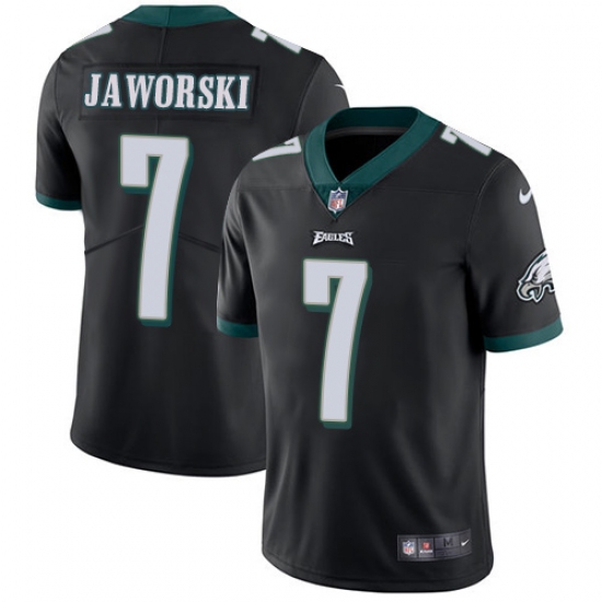 Men's Nike Philadelphia Eagles #7 Ron Jaworski Black Alternate Vapor Untouchable Limited Player NFL Jersey - Ujersey