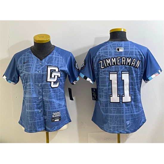 Youth Washington Nationals #11 Ryan Zimmerman Blue 2025 City Connect Limited Stitched Baseball Jersey - Ujersey