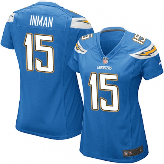 Women's Nike Los Angeles Chargers #15 Dontrelle Inman Game Electric Blue Alternate NFL Jersey - Ujersey