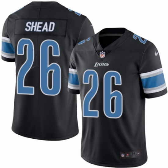 Youth Nike Detroit Lions #26 DeShawn Shead Limited Black Rush Vapor Untouchable NFL Jersey - Ujersey