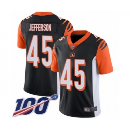 Men's Cincinnati Bengals #45 Malik Jefferson Black Team Color Vapor Untouchable Limited Player 100th Season Football Jersey - Ujersey