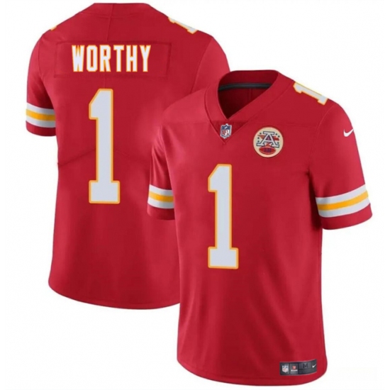 Youth Kansas City Chiefs #1 Xavier Worthy Red 2024 Draft Vapor Untouchable Limited Football Stitched Jersey - Ujersey