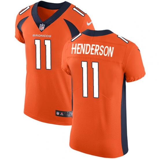 Men's Nike Denver Broncos #11 Carlos Henderson Orange Team Color Vapor Untouchable Elite Player NFL Jersey - Ujersey