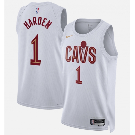 Men's Cleveland Cavaliers #1 James Harden White 2026 Association Edition Stitched Basketball Jersey - Ujersey