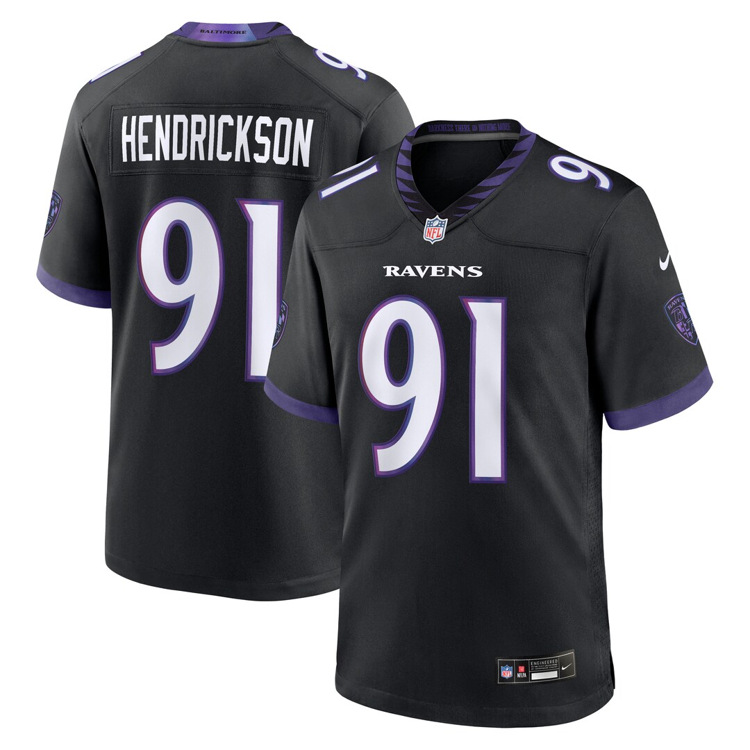Men's Baltimore Ravens Trey Hendrickson Nike Black Alternate Game Jersey