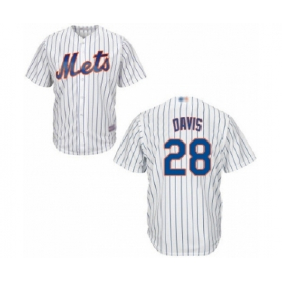 Youth New York Mets #28 J.D. Davis Authentic White Home Cool Base Baseball Player Jersey - Ujersey