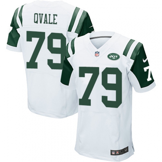 Men's Nike New York Jets #79 Brent Qvale Elite White NFL Jersey - Ujersey