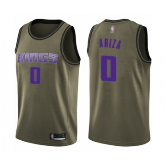 Men's Sacramento Kings #0 Trevor Ariza Swingman Green Salute to Service Basketball Jersey - Ujersey