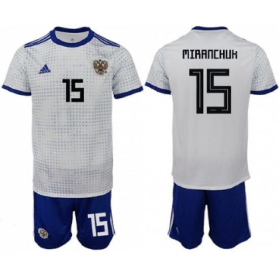 Russia #15 Miranchuk Away Soccer Country Jersey