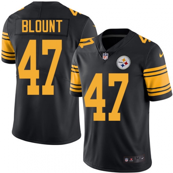 Youth Nike Pittsburgh Steelers #47 Mel Blount Limited Black Rush Vapor Untouchable NFL Jersey - Ujersey