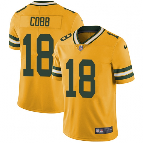 Men's Nike Green Bay Packers #18 Randall Cobb Elite Gold Rush Vapor Untouchable NFL Jersey - Ujersey
