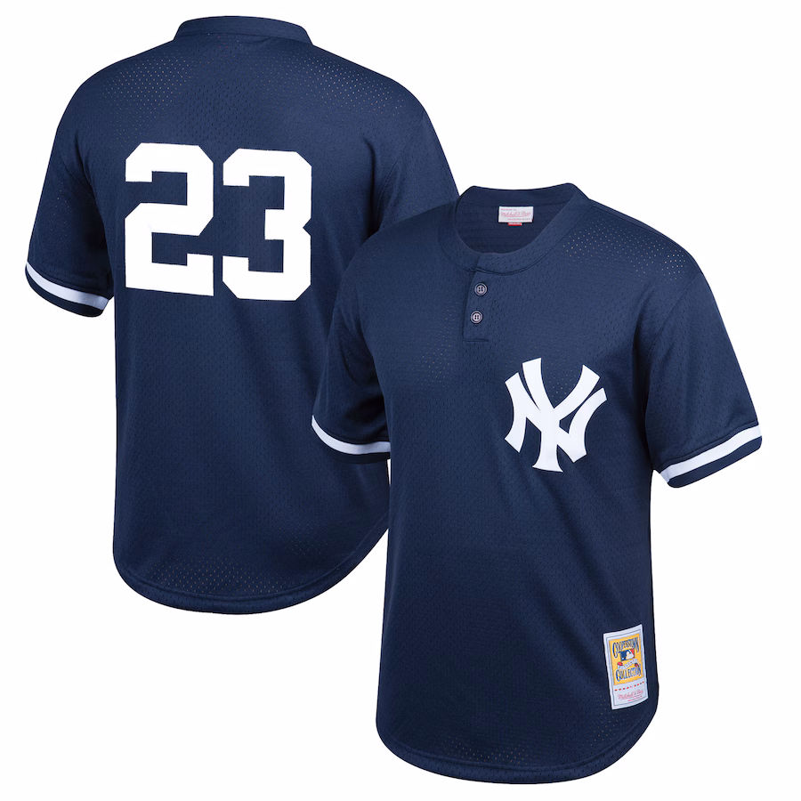 Youth New York Yankees Don Mattingly Mitchell & Ness Navy Cooperstown Collection Mesh Batting Practice Jersey - Ujersey NHL
