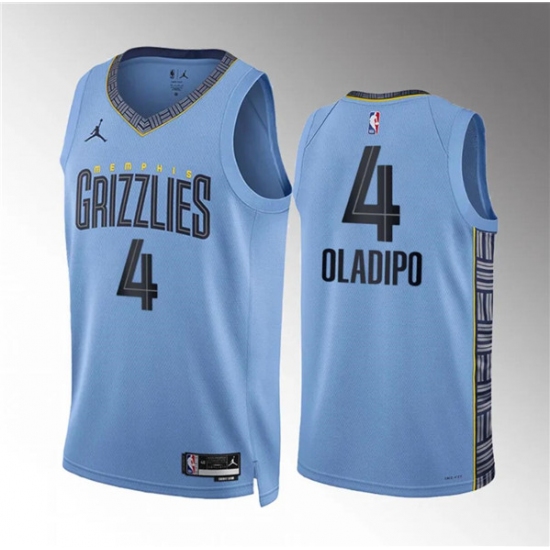 Men's Memphis Grizzlies #4 Victor Oladipo Blue Statement Edition Stitched Jersey - Ujersey
