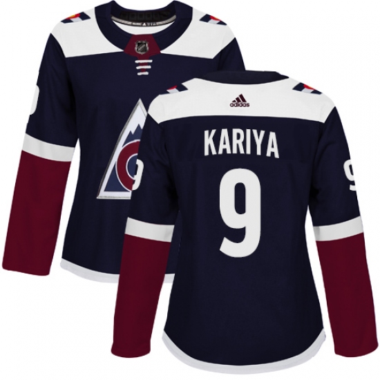 Women's Adidas Colorado Avalanche #9 Paul Kariya Authentic Navy Blue Alternate NHL Jersey - Ujersey
