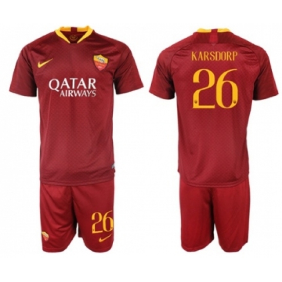 Roma #26 Karsdorp Red Home Soccer Club Jersey