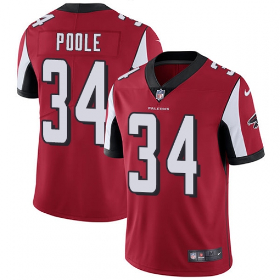 Youth Nike Atlanta Falcons #34 Brian Poole Red Team Color Vapor Untouchable Limited Player NFL Jersey - Ujersey
