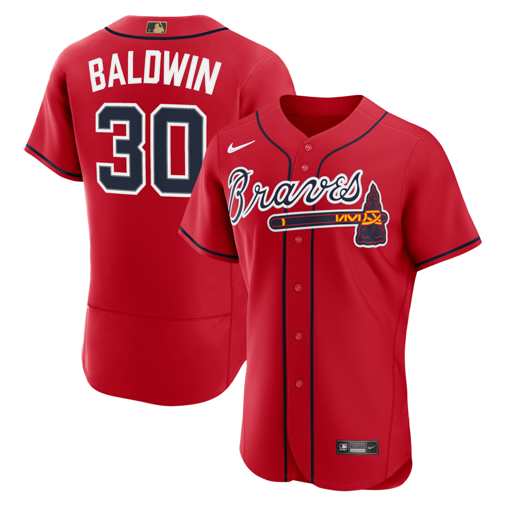 Men's Atlanta Braves Drake Baldwin Nike Red MLB Awards Authentic Jersey - Ujersey