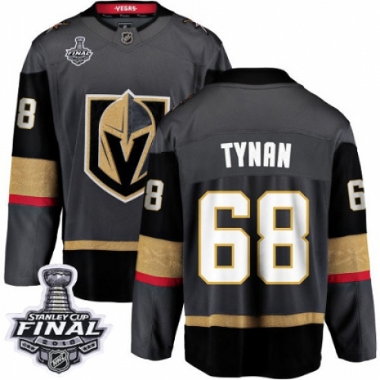 Youth Vegas Golden Knights #68 T.J. Tynan Authentic Black Home Fanatics Branded Breakaway 2018 Stanley Cup Final NHL Jersey - Ujersey