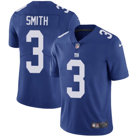 Youth Nike New York Giants #3 Geno Smith Royal Blue Team Color Vapor Untouchable Limited Player NFL Jersey - Ujersey
