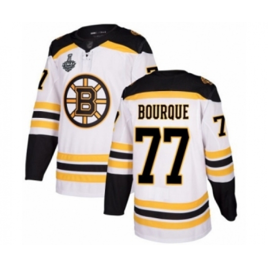 Youth Boston Bruins #77 Ray Bourque Authentic White Away 2019 Stanley Cup Final Bound Hockey Jersey - Ujersey