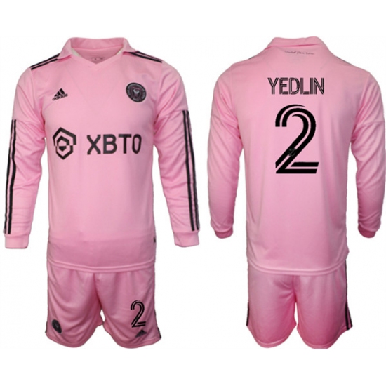 Men's Inter Miami CF #2 Yedlyn 2023-24 Pink Home Soccer Jersey Suit - Ujersey