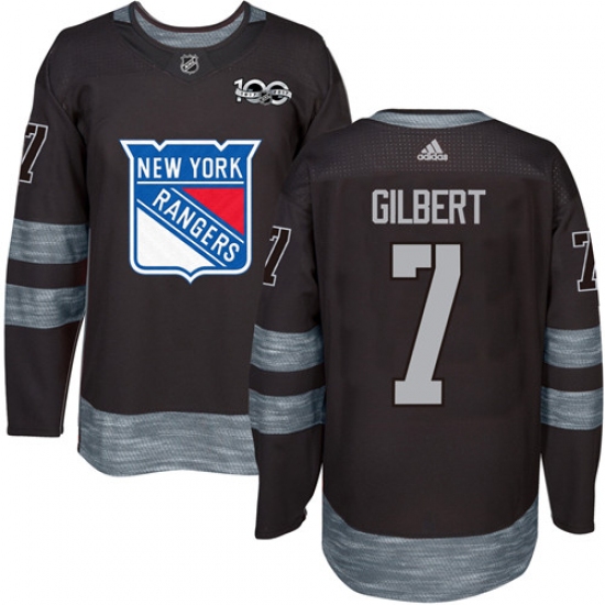 Men's Adidas New York Rangers #7 Rod Gilbert Authentic Black 1917-2017 100th Anniversary NHL Jersey - Ujersey