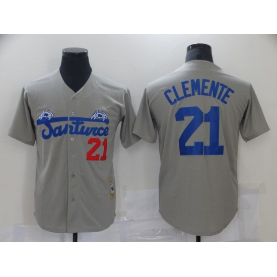 Men's Pittsburgh Pirates #21 Roberto Clemente Gray Flexbase Authentic Jersey - Ujersey