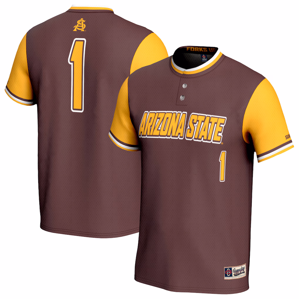 Youth GameDay Greats Maroon #1 Arizona State Sun Devils Lightweight Collegiate Softball Fashion Jersey - Ujersey Shop