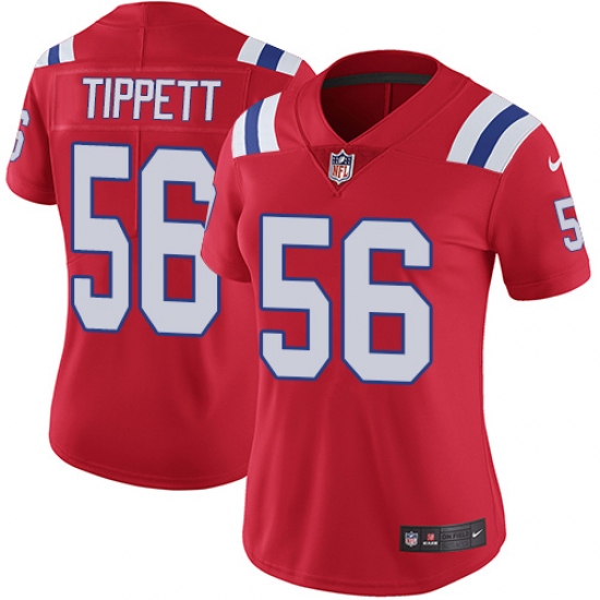 Women's Nike New England Patriots #56 Andre Tippett Red Alternate Vapor Untouchable Limited Player NFL Jersey - Ujersey