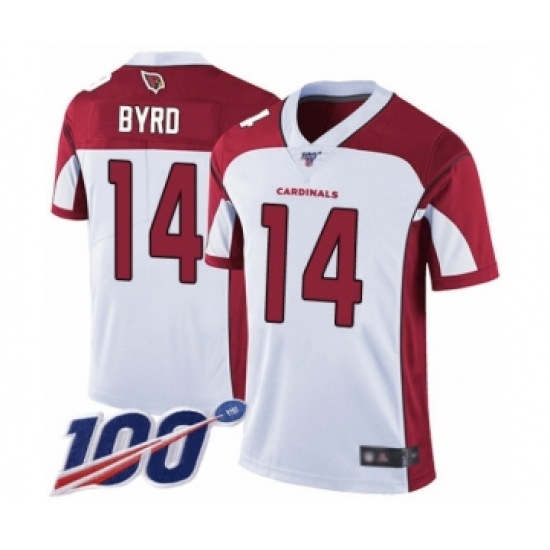 Men's Arizona Cardinals #14 Damiere Byrd White Vapor Untouchable Limited Player 100th Season Football Jersey - Ujersey