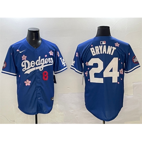 Men's Los Angeles Dodgers Front #8 Back #24 Kobe Bryant Royal 2025 Tokyo Series Limited Stitched Baseball Jersey - Ujersey