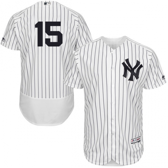 Men's Majestic New York Yankees #15 Thurman Munson White Home Flex Base Authentic Collection MLB Jersey - Ujersey