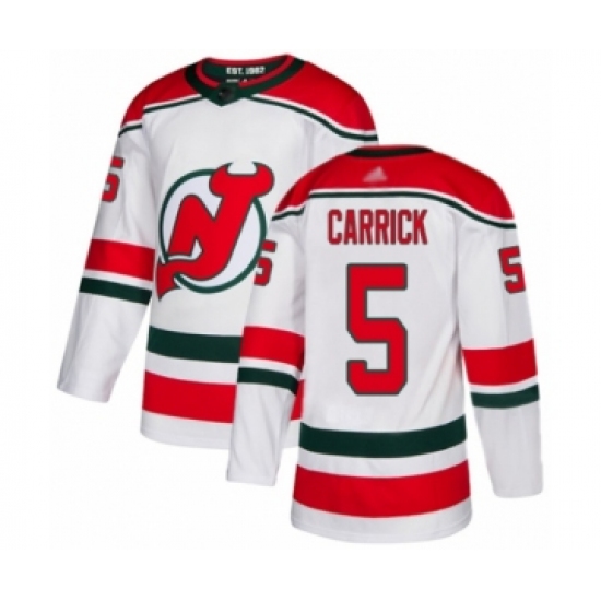 Youth New Jersey Devils #5 Connor Carrick Authentic White Alternate Hockey Jersey - Ujersey
