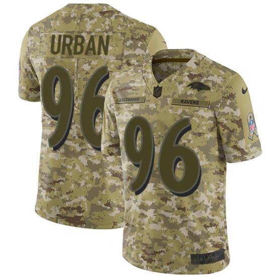 Men's Nike Baltimore Ravens #96 Brent Urban Limited Camo 2018 Salute to Service NFL Jersey - Ujersey