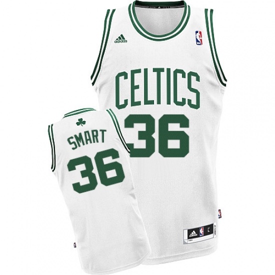 Men's Adidas Boston Celtics #36 Marcus Smart Swingman White Home NBA Jersey - Ujersey
