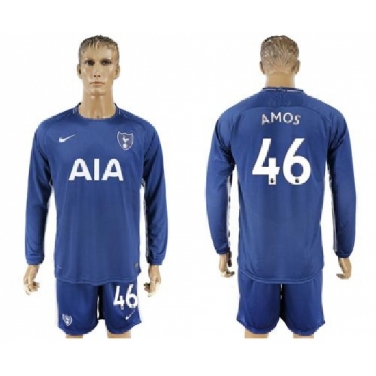 Tottenham Hotspur #46 Amos Away Long Sleeves Soccer Club Jersey