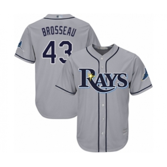 Youth Tampa Bay Rays #43 Mike Brosseau Authentic Grey Road Cool Base Baseball Player Jersey - Ujersey