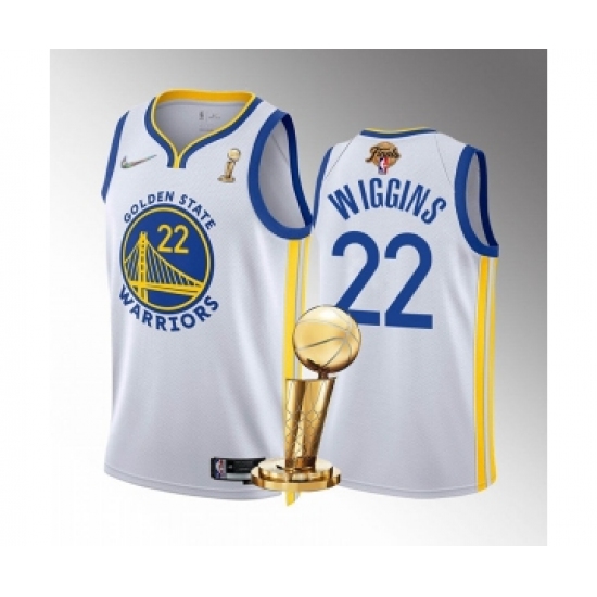 Men's Golden State Warriors #22 Andrew Wiggins White 2022 NBA Finals Champions Stitched Jersey - Ujersey