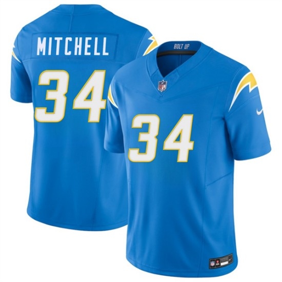 Men's Los Angeles Chargers #34 Keaton Mitchell Blue 2026 F.U.S.E. Vapor Limited Football Stitched Jersey - Ujersey