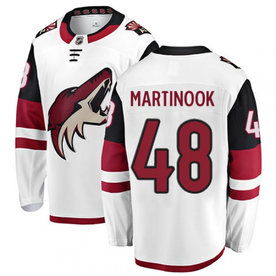 Men's Arizona Coyotes #48 Jordan Martinook Fanatics Branded White Away Breakaway NHL Jersey - Ujersey