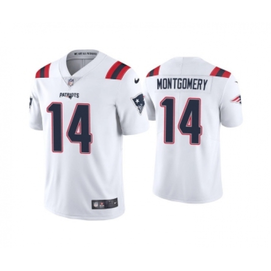 Men's New England Patriots #14 Ty Montgomery White Vapor Untouchable Limited Stitched Jersey - Ujersey