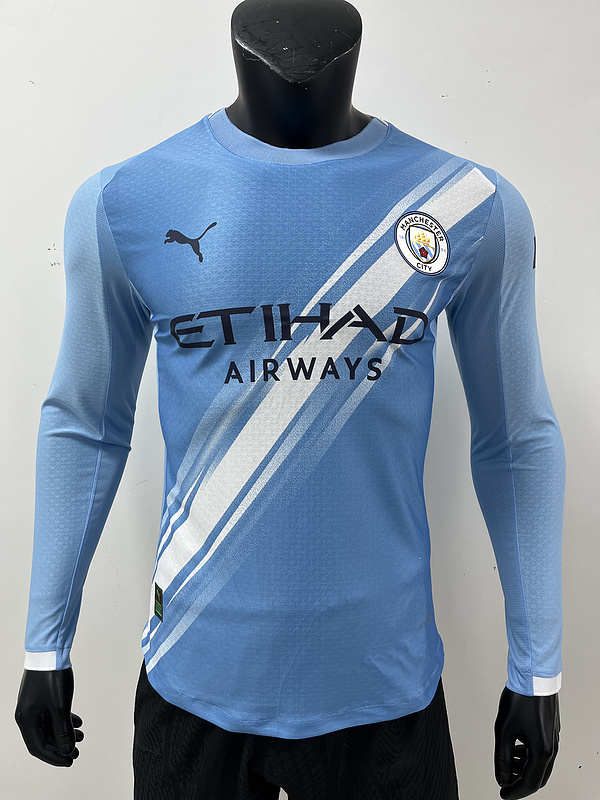 Manchester City Home Long Sleeve Football Jersey Shirt 2025/26 - Ujersey NHL
