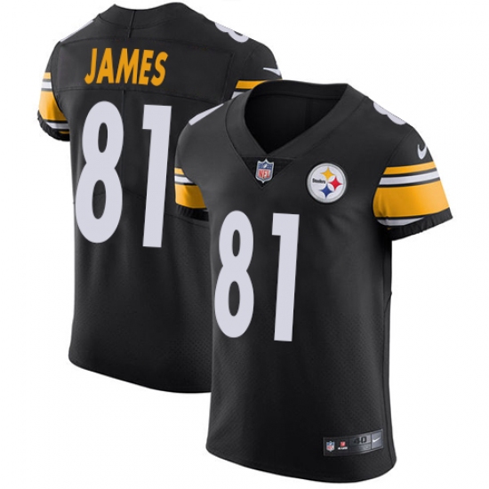 Men's Nike Pittsburgh Steelers #81 Jesse James Black Team Color Vapor Untouchable Elite Player NFL Jersey - Ujersey
