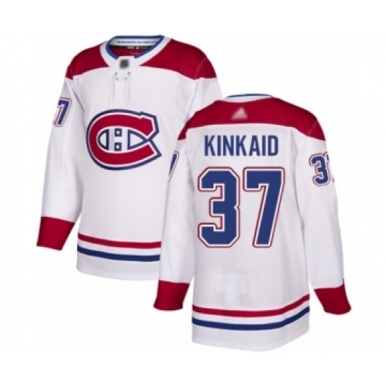 Men's Montreal Canadiens #37 Keith Kinkaid Authentic White Away Hockey Jersey - Ujersey