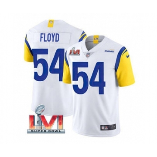Men's Los Angeles Rams #54 Leonard Floyd White 2022 Super Bowl LVI Vapor Limited Stitched Jersey - Ujersey