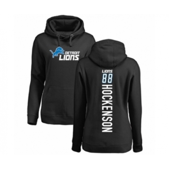 Football Women's Detroit Lions #88 T.J. Hockenson Black Backer Pullover Hoodie - Ujersey