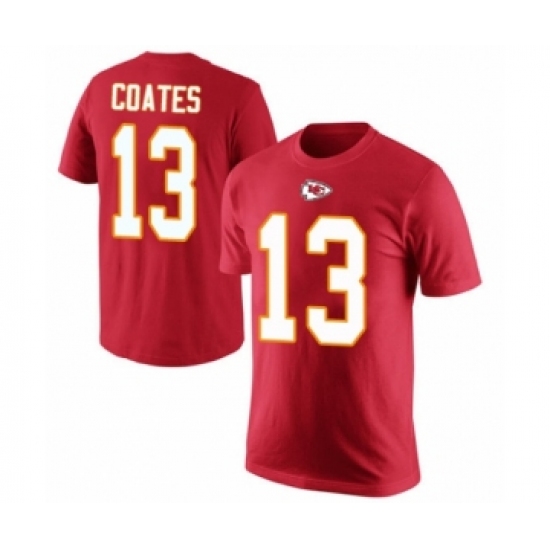 Football Men's Kansas City Chiefs #13 Sammie Coates Red Rush Pride Name & Number T-Shirt - Ujersey