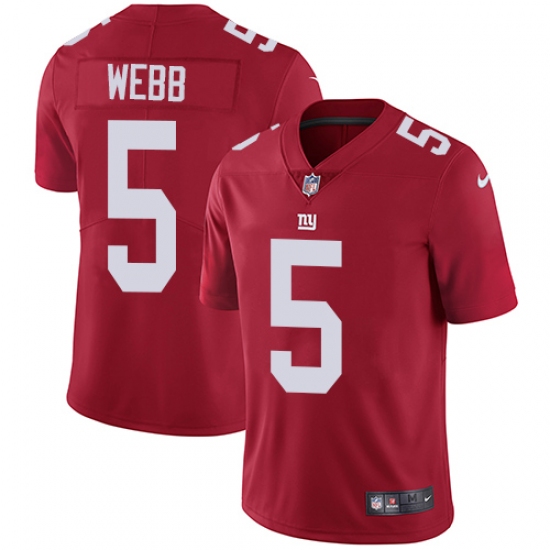 Youth Nike New York Giants #5 Davis Webb Elite Red Alternate NFL Jersey - Ujersey
